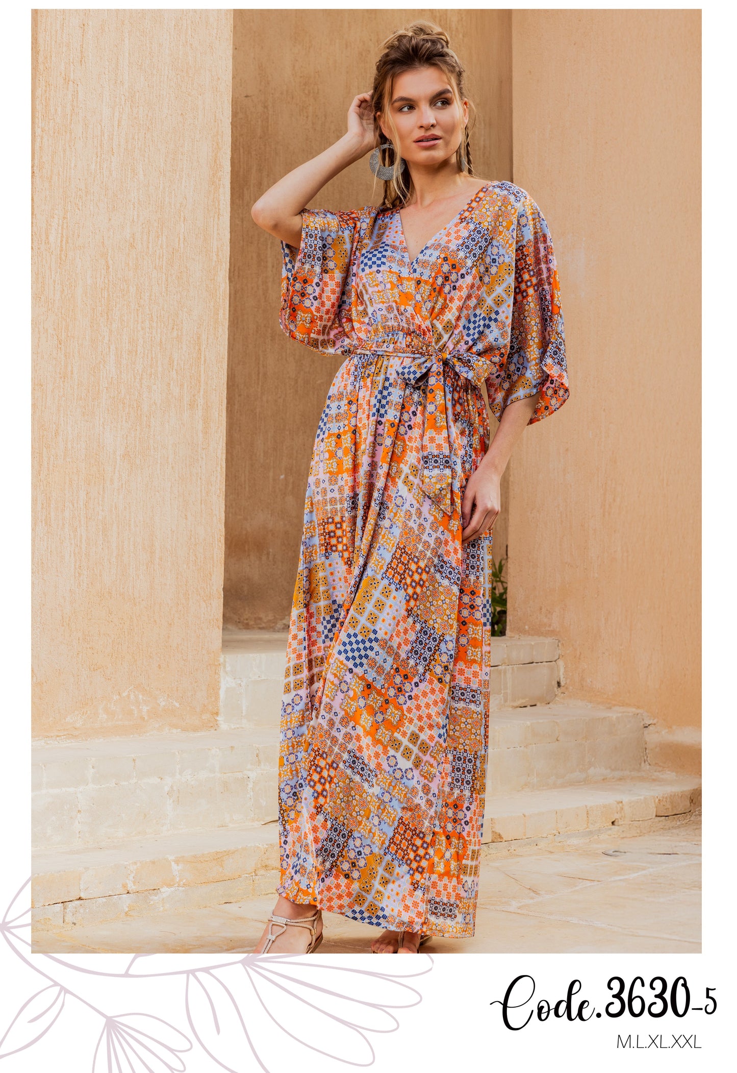 Printed satin dress فستان ستان منقوش
