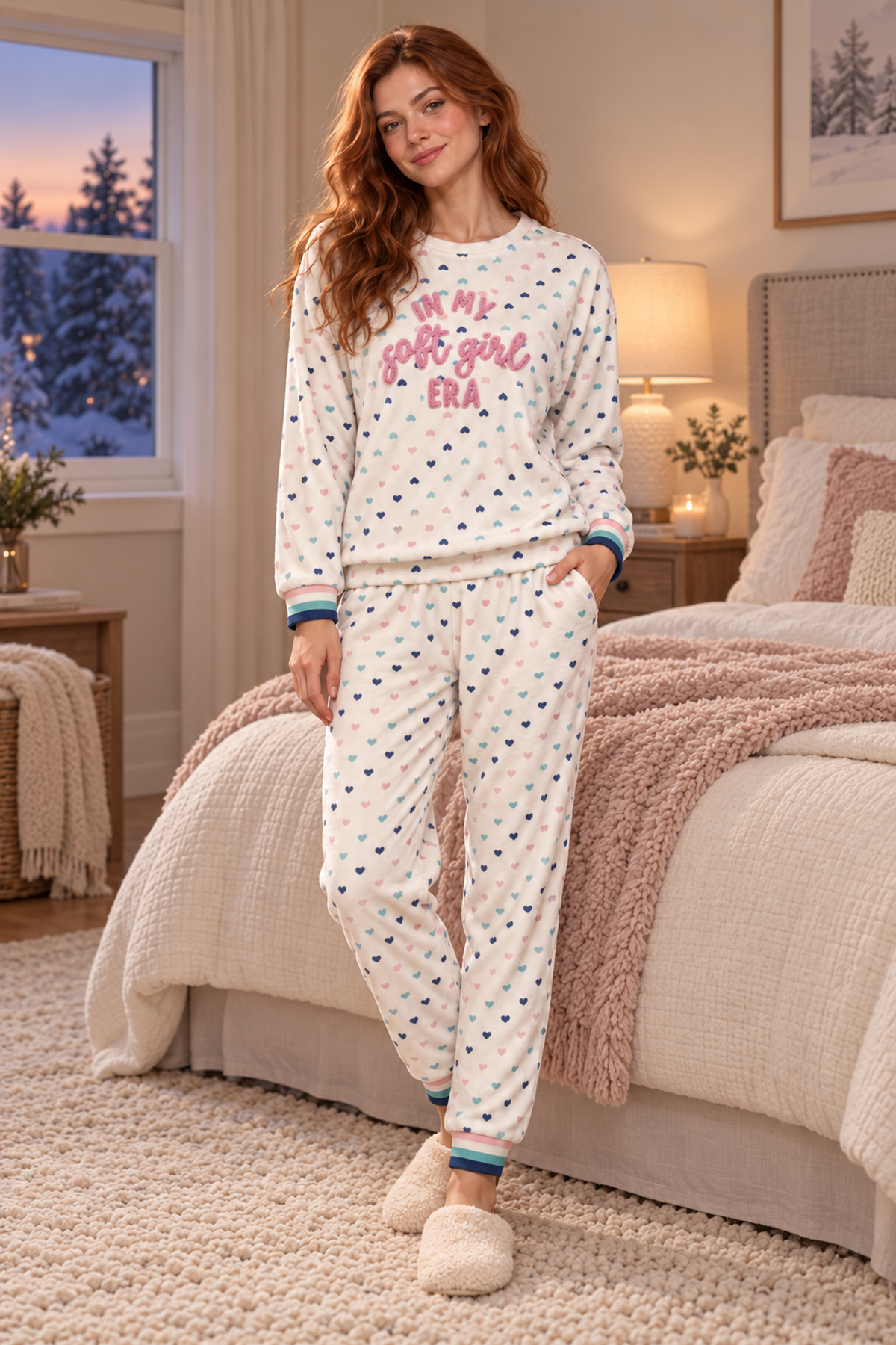 In My Soft Girl Era Heart Print Pajama