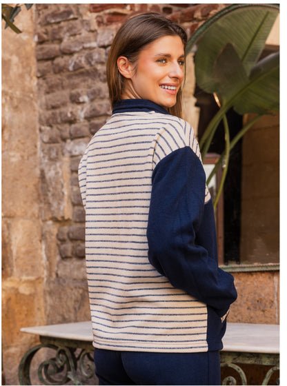 Knit Wool Casual Zip-Neck Set