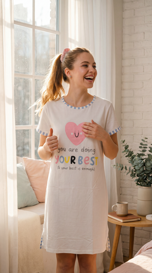 Positive Energy” Cotton Nightshirt