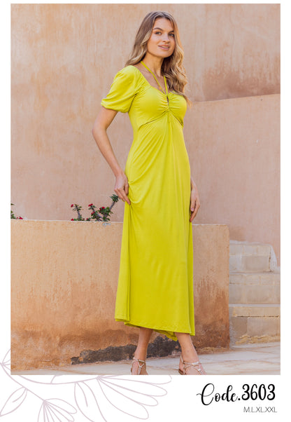 Lime Glow Maxi Dress"