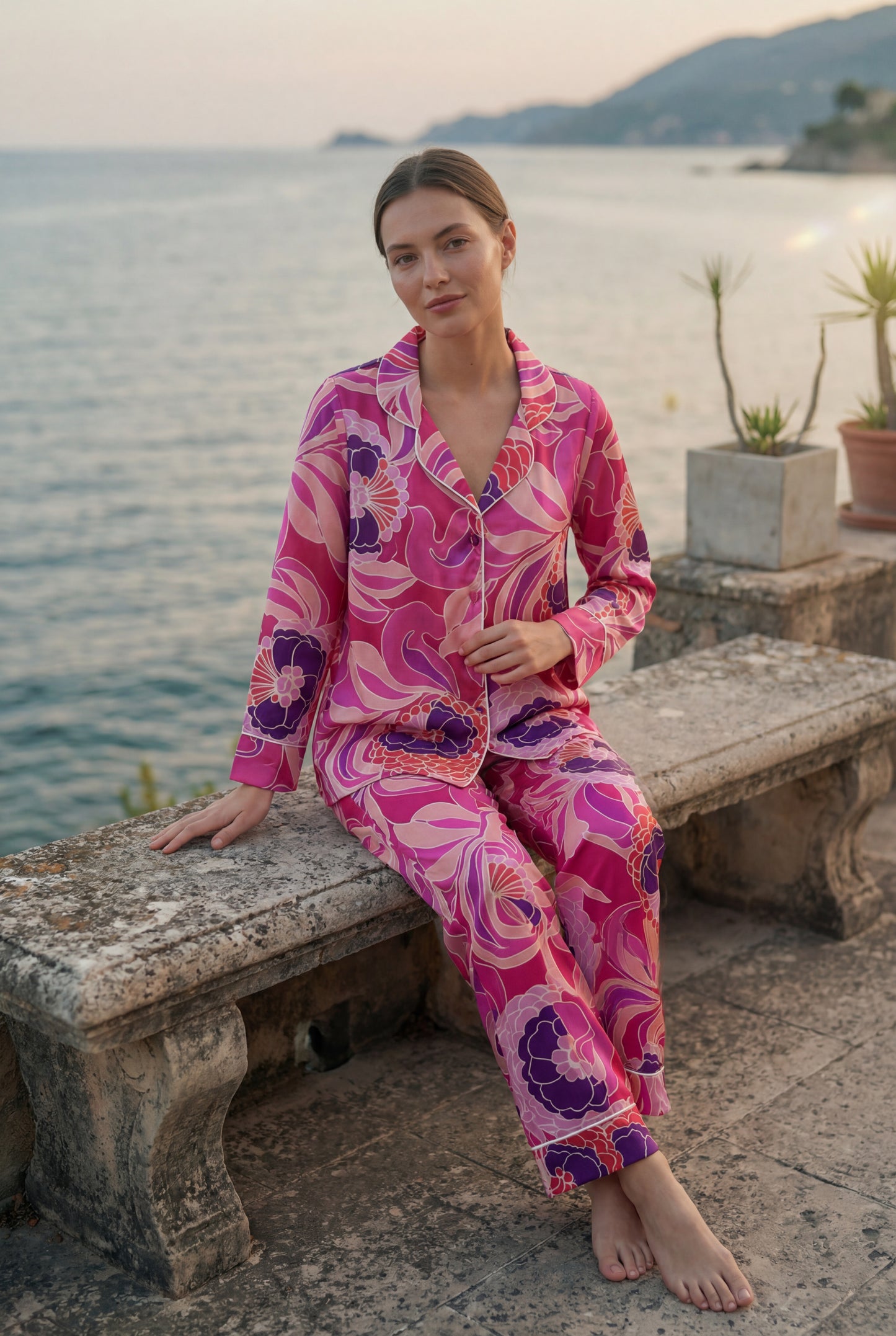Riviera Garden 🌺🌸 Satin Pajama