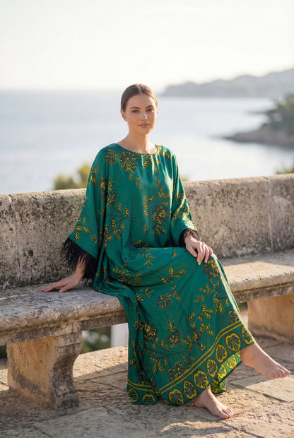 Golden Waves Satin Kaftan