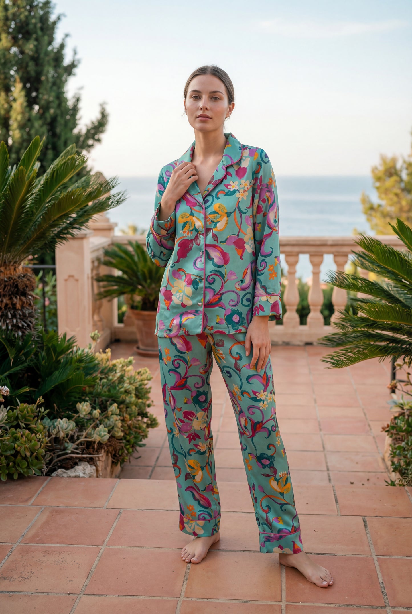 Riviera Garden 🌺🌸 Satin Pajama