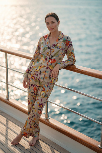 Riviera Garden 🌺🌸 Satin Pajama