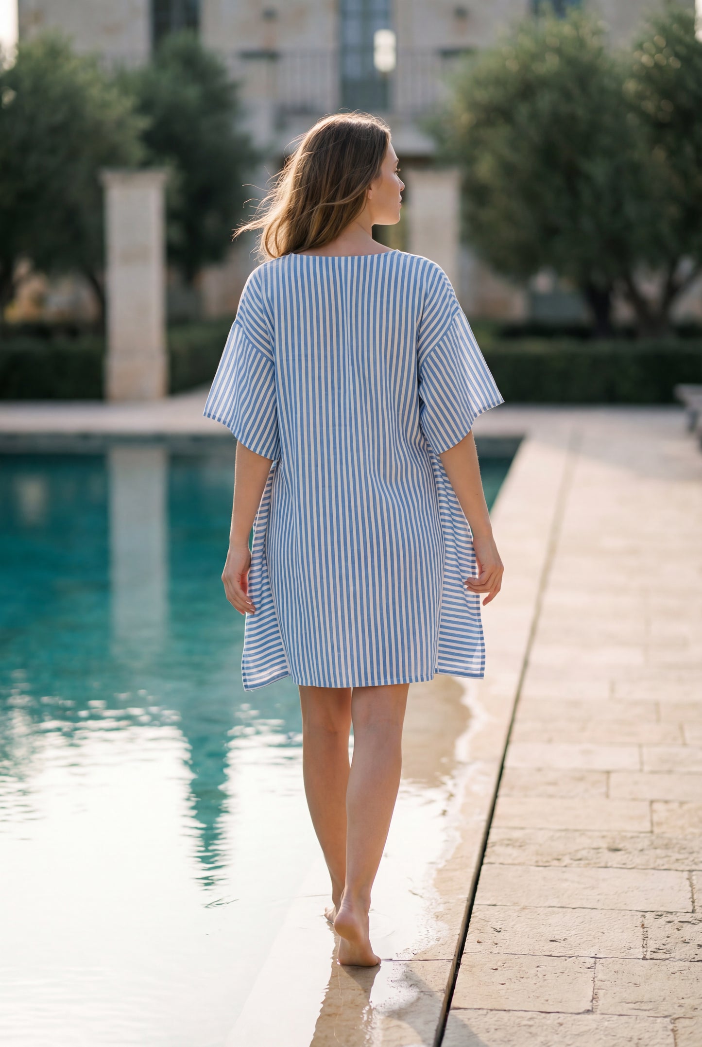 Relaxed Striped Linen Dress