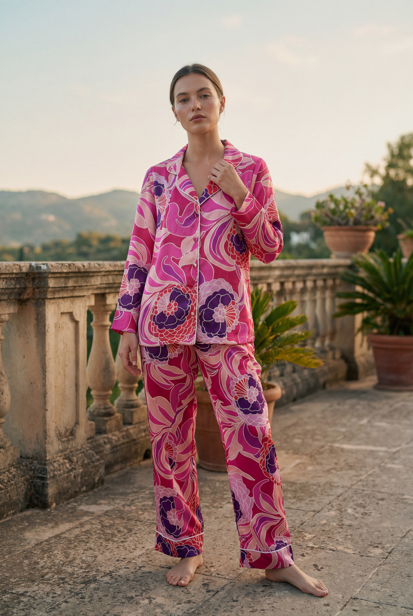 Riviera Garden 🌺🌸 Satin Pajama