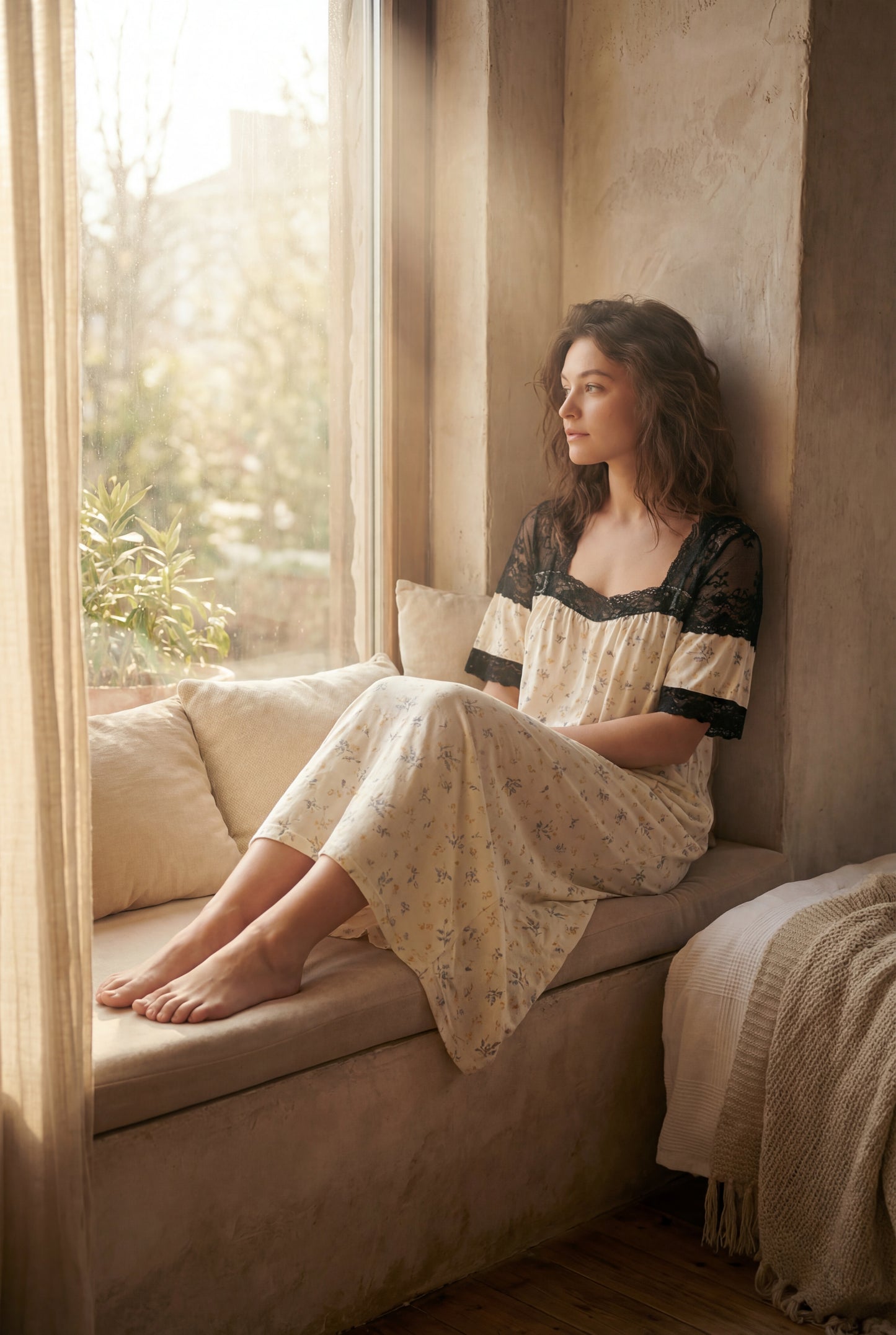 Soft Lace Midi Dress
