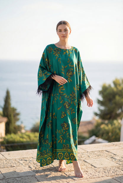 Golden Waves Satin Kaftan