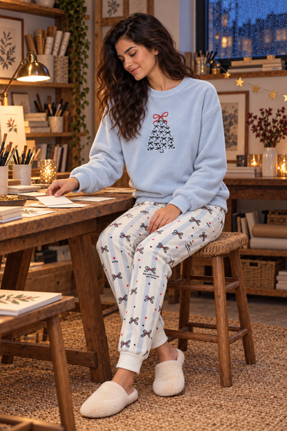 Christmas Bow Print Winter Pajama