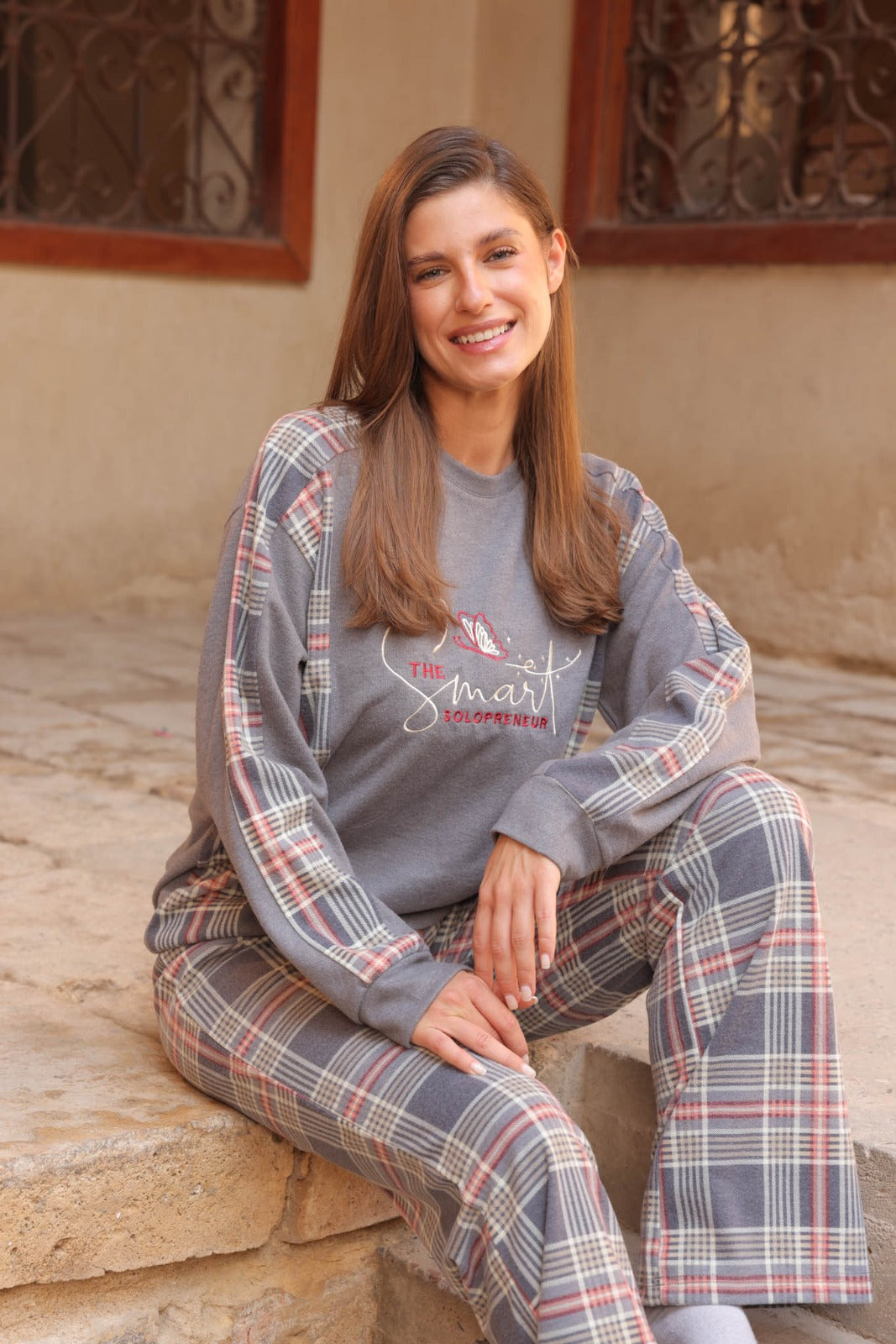 Smart Plaid Lounge Set