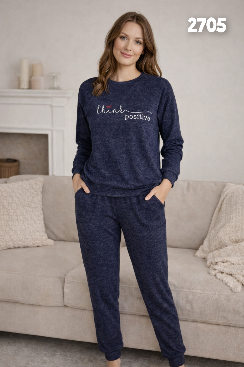 Think Positive Ribbed Knit Wool Lounge Set