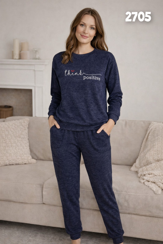 Think Positive Ribbed Knit Wool Lounge Set