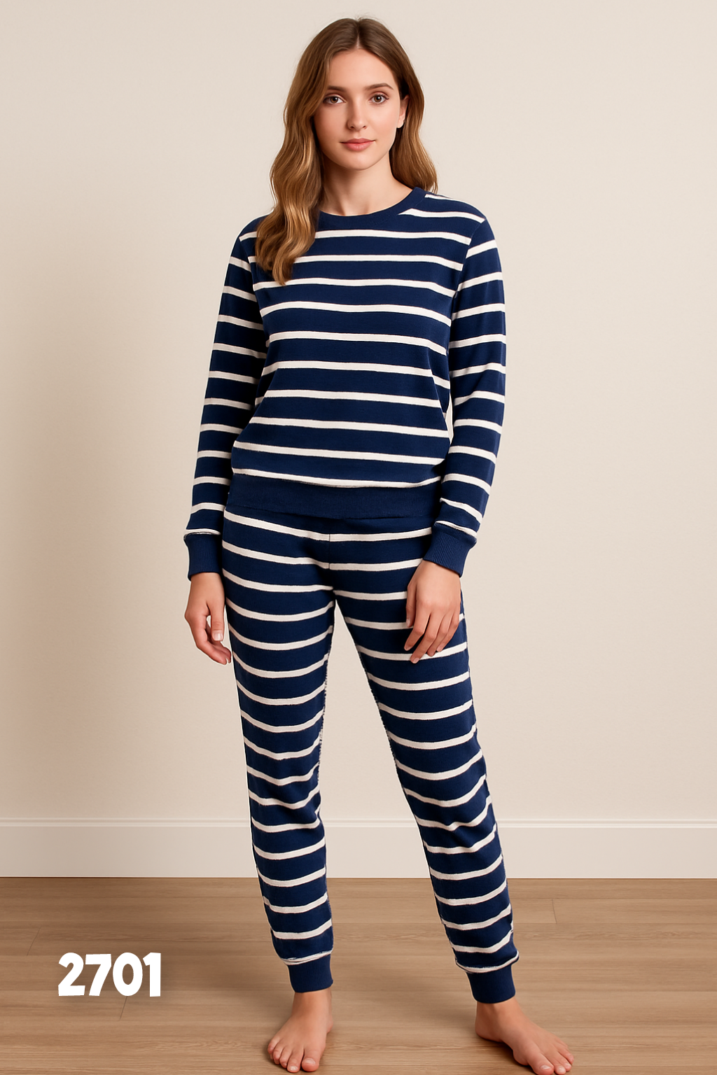 Classic Stripe Knit Wool Lounge Set 