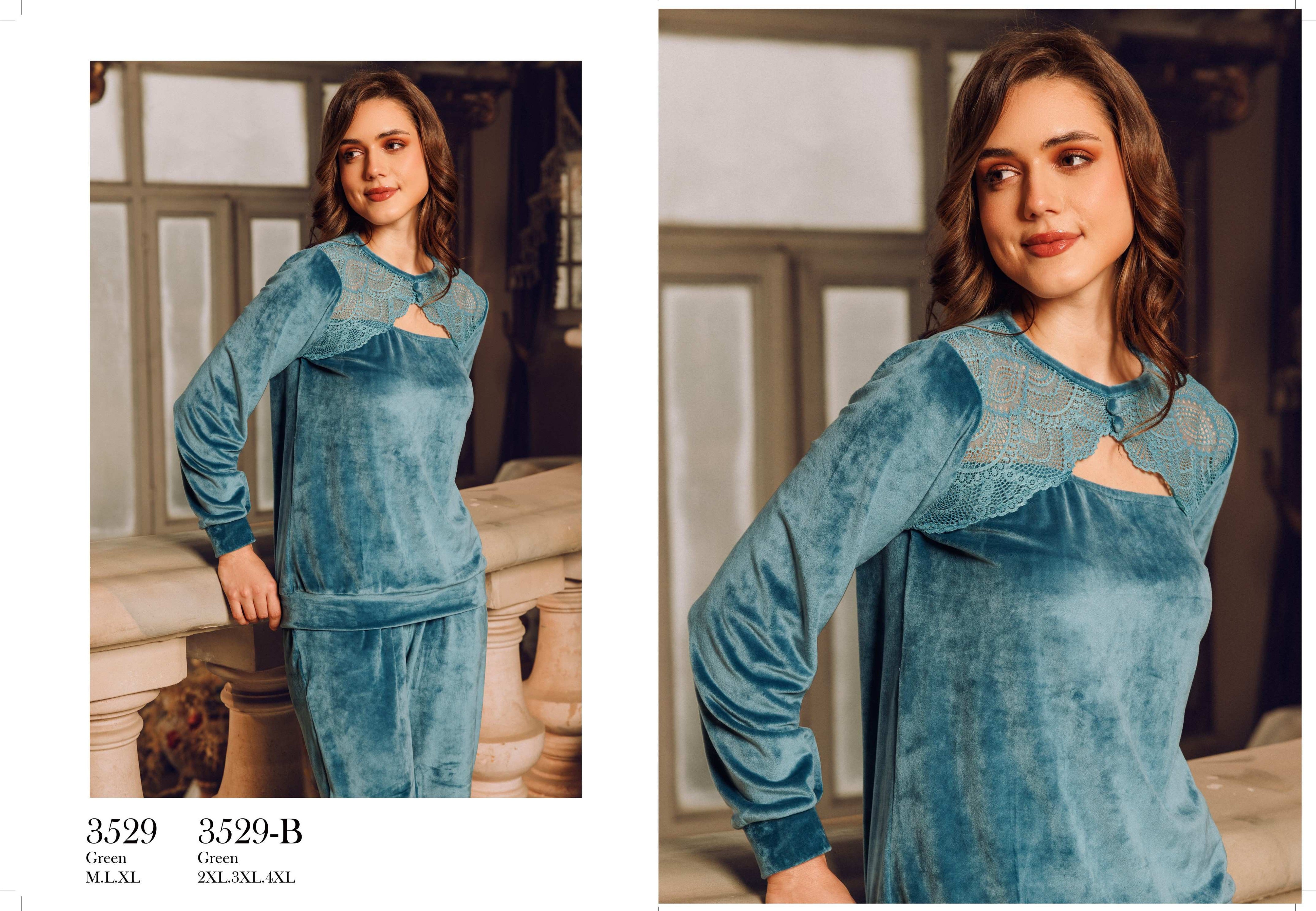 Lace velor pajama - بيجامة قطيفة دانتيل