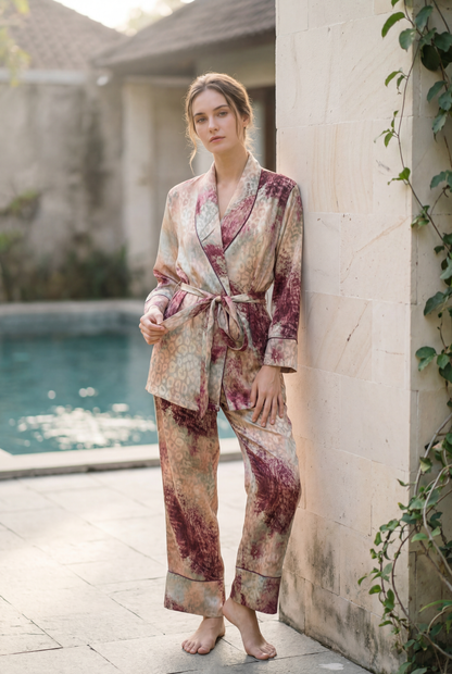 Royal Satin Artistic Print Pajama